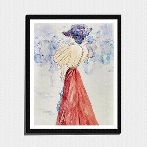 Art Print, Victorian Woman City Street Portrait